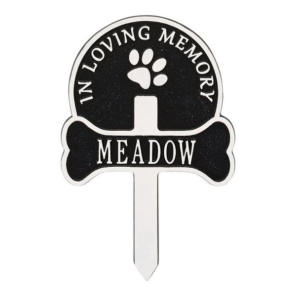 Paw And Bone Customized Black Dedication Plaque